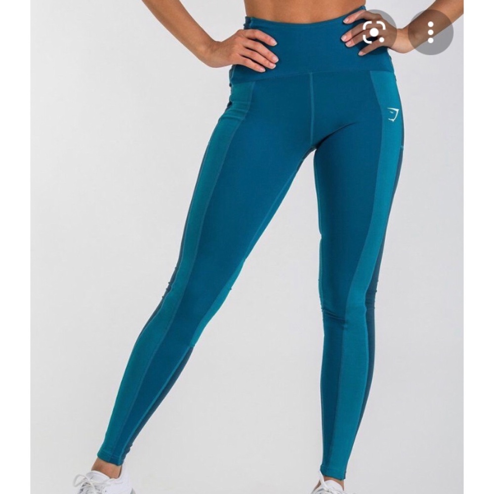 Gymshark Tonal Block Leggings - Deep Teal